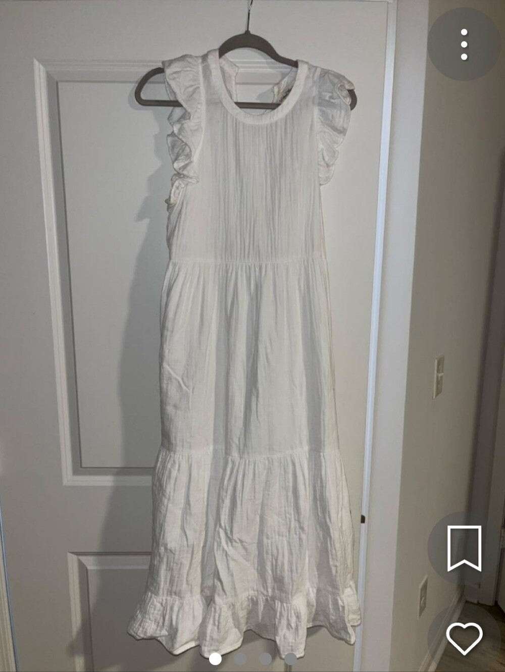 Universal Thread White Ruffle Sleeve Maxi Dress